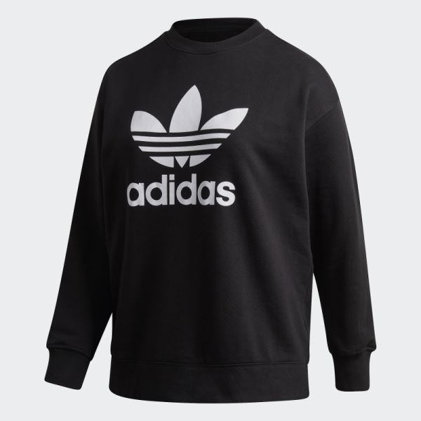 Adidas Trefoil Crew Sweatshirt (Plus Size) Black