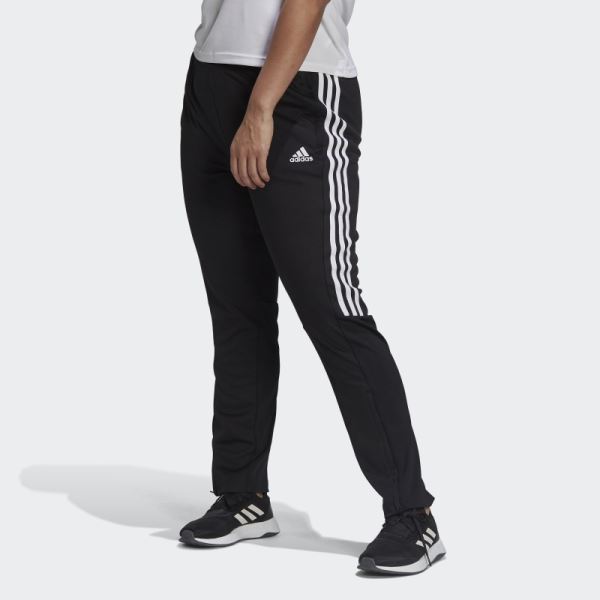 Black Adidas AEROREADY Sereno Cut 3-Stripes Slim Tapered Pants (Plus Size)