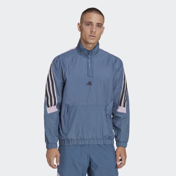 Adidas Steel Future Icons 3-Stripes Woven 1/4 Zip Sweatshirt