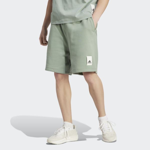 Lounge Fleece Shorts Adidas Silver Green