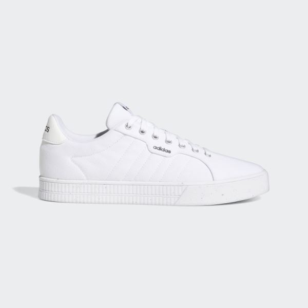 White Adidas Daily 3.0 Eco Lifestyle Skateboarding Shoes