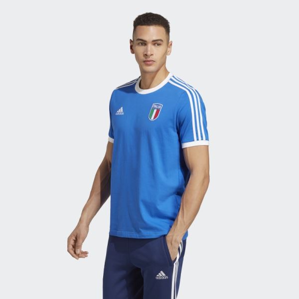 Italy 3-Stripes Tee Blue Adidas