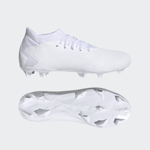 White Adidas Predator Accuracy.3 Firm Ground Cleats