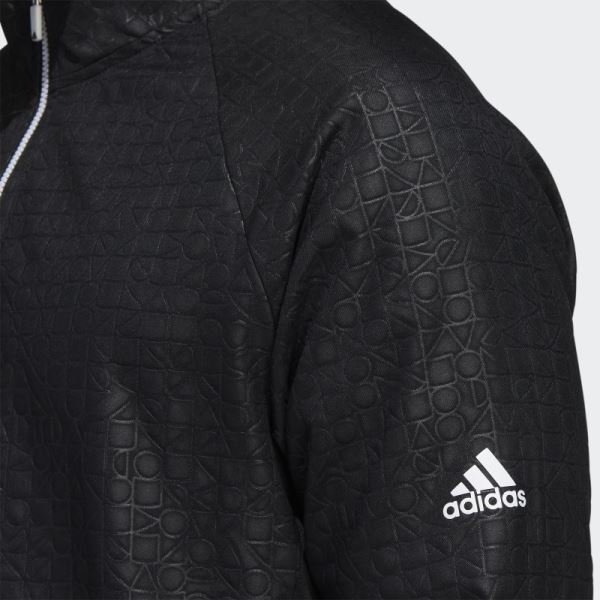 Debossed Quarter-Zip Pullover Adidas Black