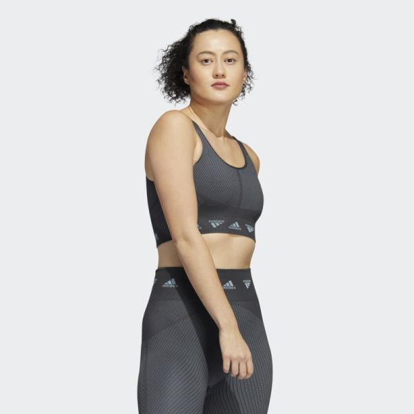 Grey Adidas AEROKNIT Light-Support Bra Fashion