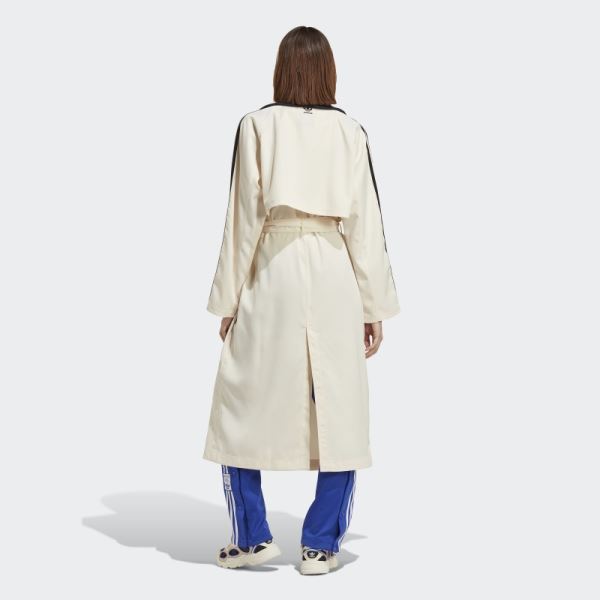 White Adidas Always Original Trench Coat