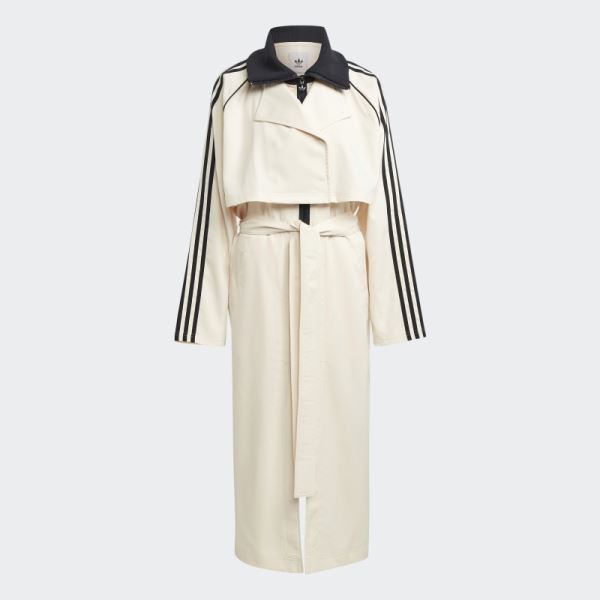 White Adidas Always Original Trench Coat