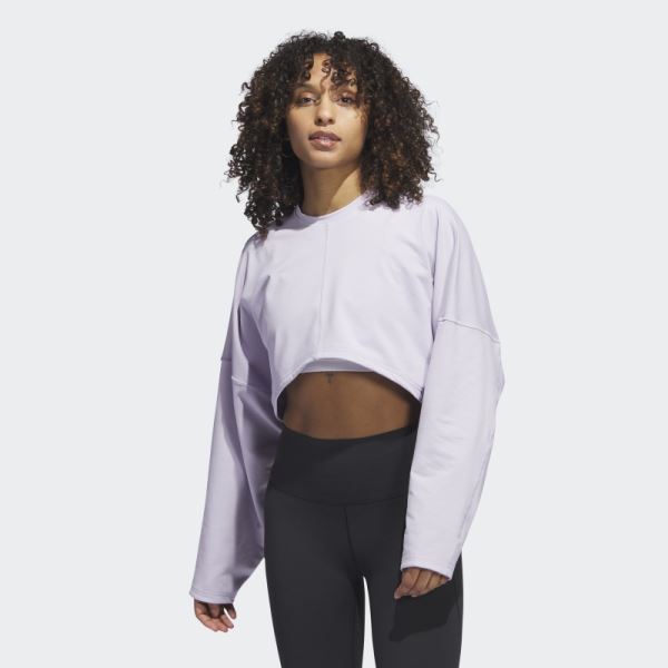 Adidas Silver Dawn Yoga Studio Crop Sweatshirt Fashion