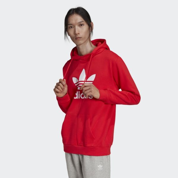 Red Adicolor Classics Trefoil Hoodie Adidas