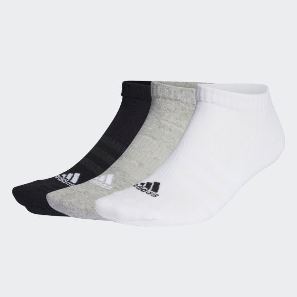 Medium Grey Adidas Cushioned Low-Cut Socks 3 Pairs