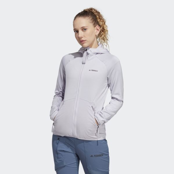 Terrex Tech Flooce Light Hooded Hiking Jacket Adidas Silver Dawn