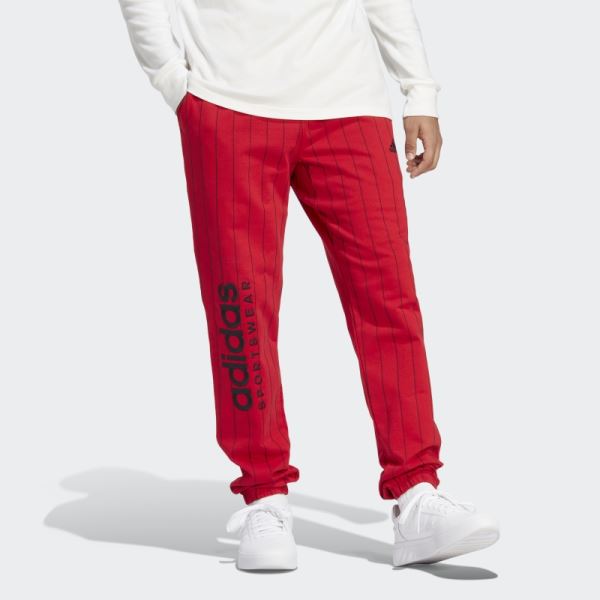 Pinstripe Fleece Joggers Adidas Scarlet