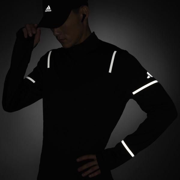 X-City Reflect At Night 1/2 Zip Top Black Adidas