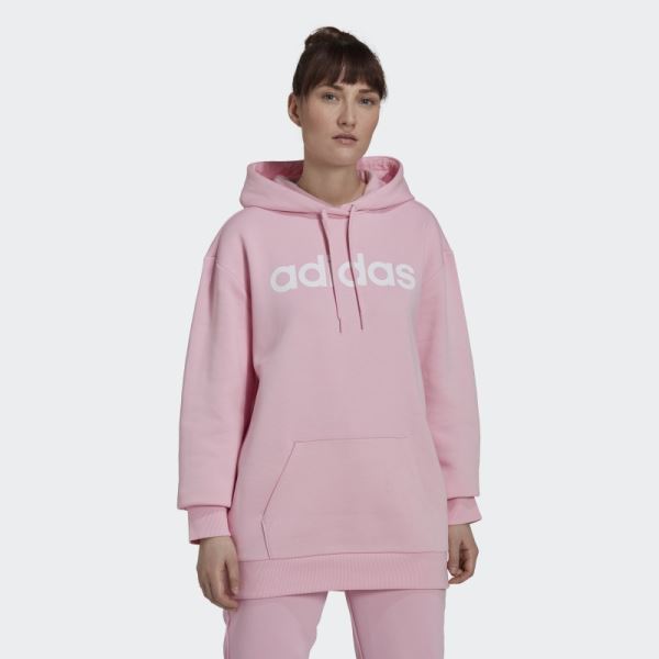 Adidas Essentials Oversize Fleece Hoodie True Pink