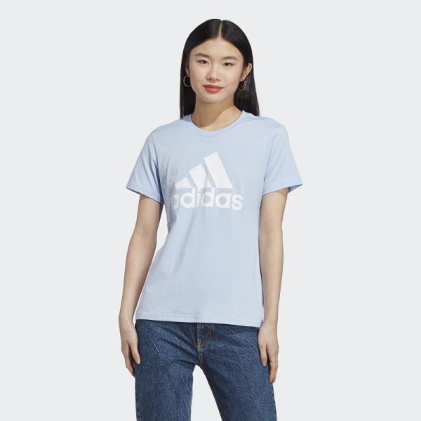 Adidas Essentials Logo T-Shirt Blue Dawn