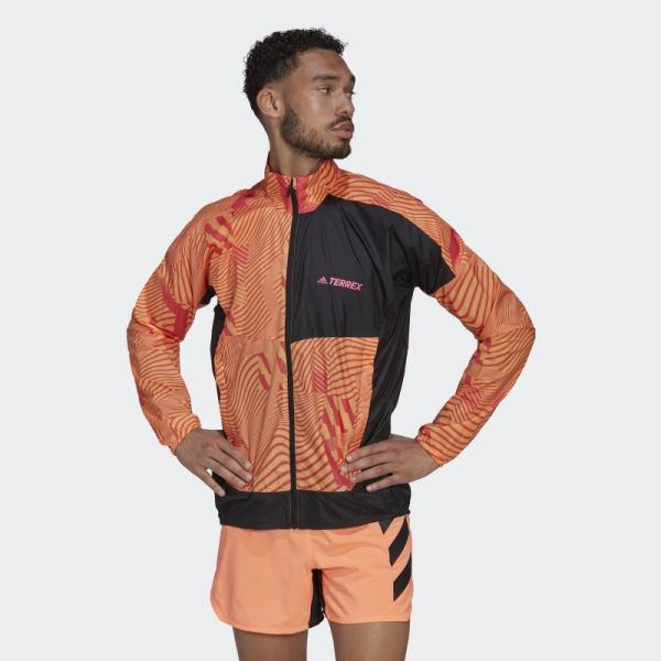 Adidas Lilac Terrex Trail Running Printed Windbreaker