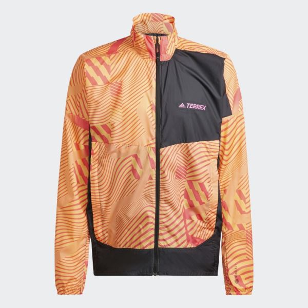 Adidas Lilac Terrex Trail Running Printed Windbreaker