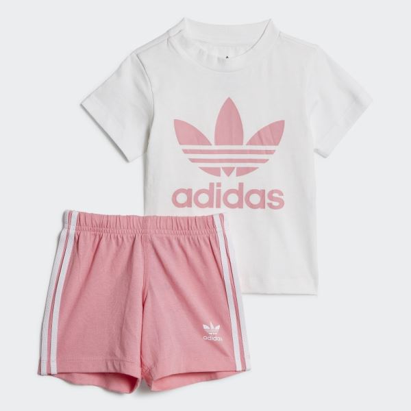 Trefoil Shorts Tee Set White Adidas