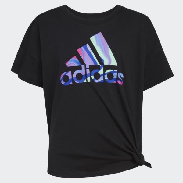 Adidas Black LOOSE FIT TIE FRONT TEE