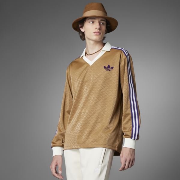 Adidas Brown Desert Adicolor Heritage Now Vintage Long Sleeve Tee