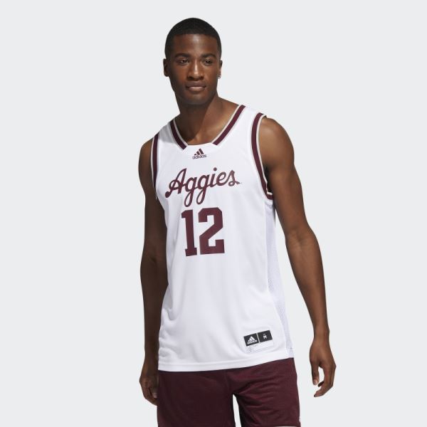 Adidas Aggies Swingman Jersey White