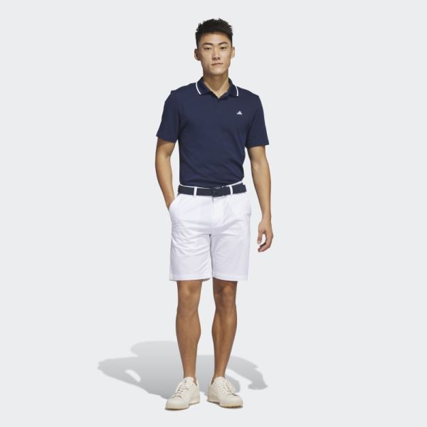 White Adidas Go-To 9-Inch Golf Shorts