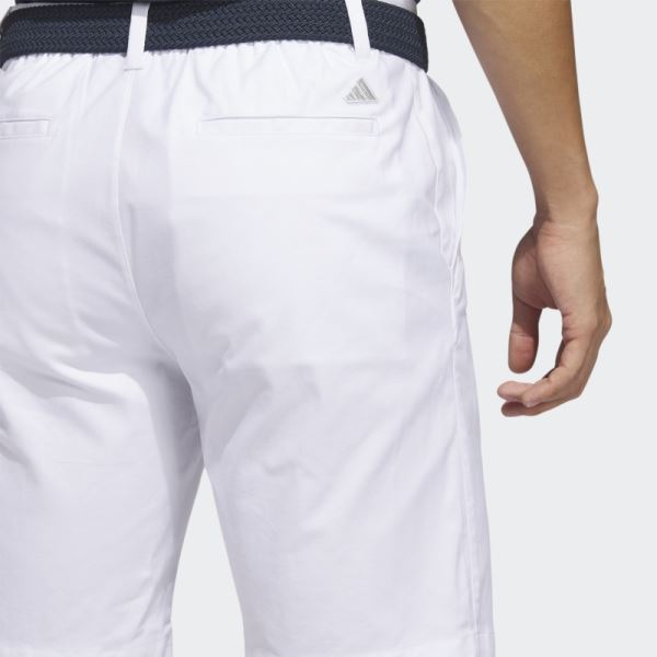 White Adidas Go-To 9-Inch Golf Shorts