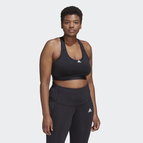 Adidas Powerreact Training Medium-Support Bra (Plus Size) Black Hot