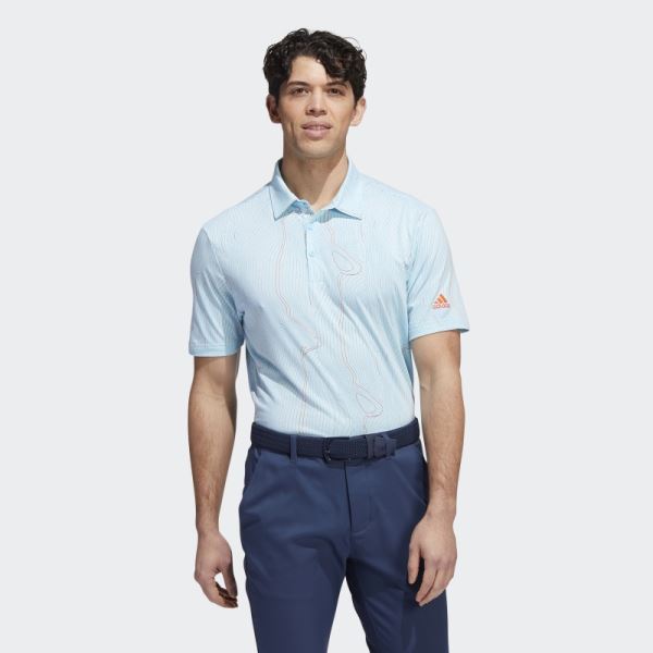 Blue Mel Course Map Polo Shirt Adidas