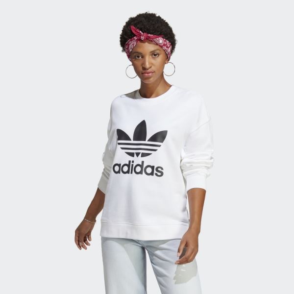 White Trefoil Crew Sweatshirt Adidas