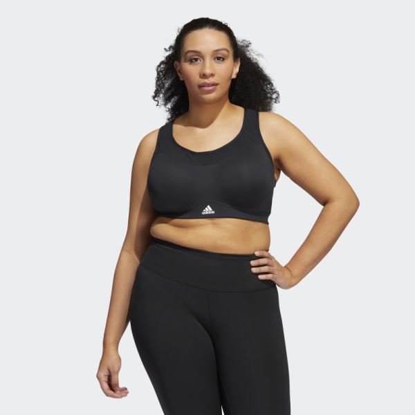 Black Fashion Adidas TLRD Impact Training High-Support Bra (Plus Size)