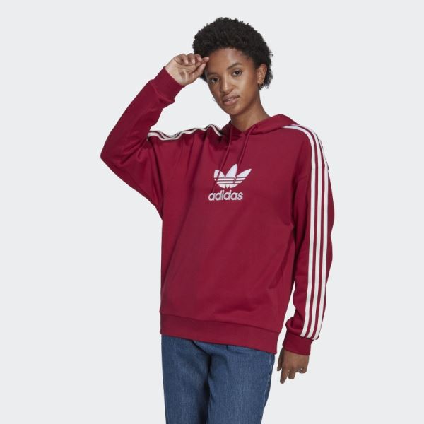 adicolor Trefoil Hoodie Burgundy Adidas