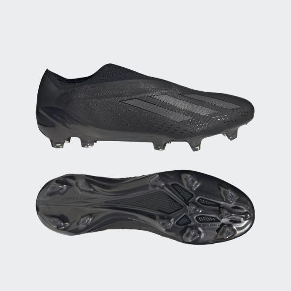 Black Adidas X Speedportal+ Firm Ground Cleats