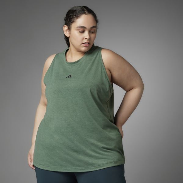 Authentic Balance Yoga Tank Top (Plus Size) Adidas Green Oxide