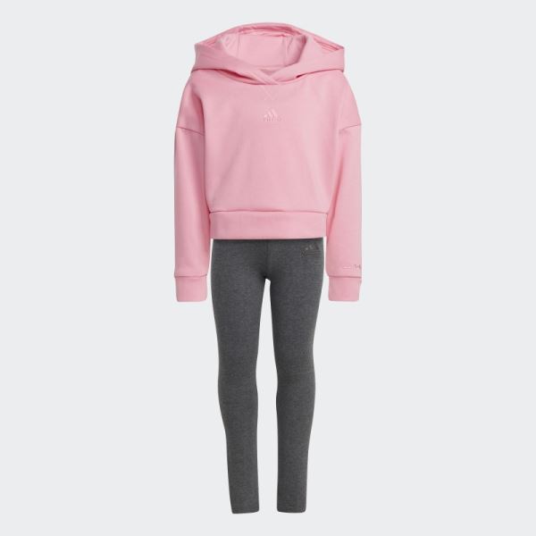 Pink Adidas Hooded Fleece Track Suit