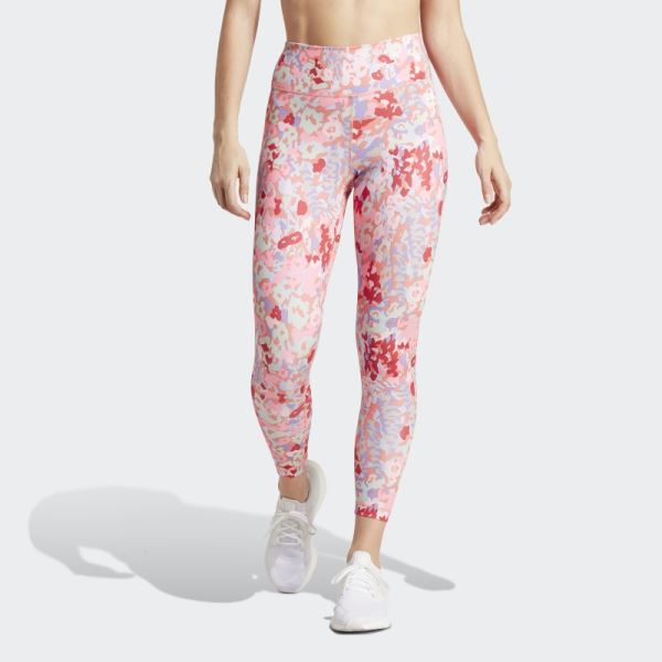 Train Essentials Printed High-Waisted 7/8 Leggings Scarlet Adidas