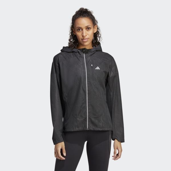 Black Adidas Adizero Running Jacket