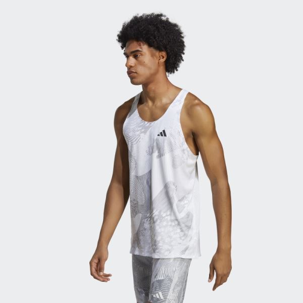 White Adizero Singlet Adidas