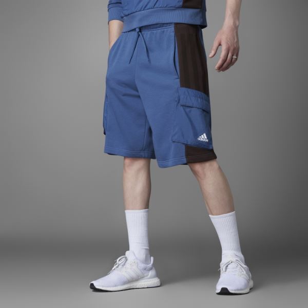 Adidas Colorblock French Terry Shorts Steel