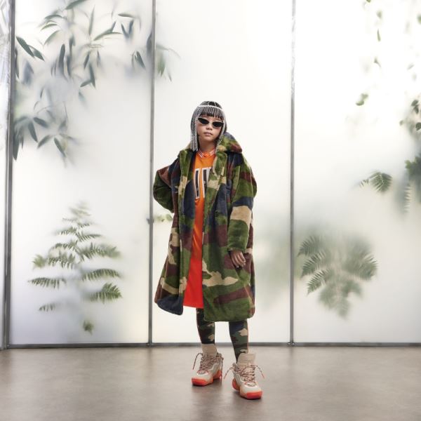 Adidas Camo Print Faux Fur Coat