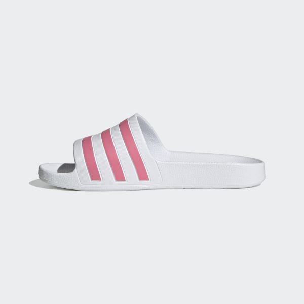 White Adilette Aqua Slides Adidas