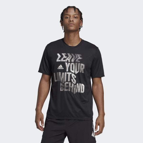 Adidas Black Designed for Movement AEROREADY HIIT Slogan Training Tee