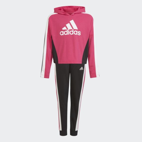 Colorblock Crop Top Track Suit Real Magenta Adidas