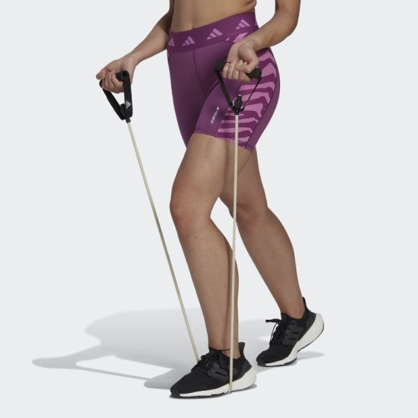 Hyperglam Techfit Zebra High-Waisted Short Leggings Rich Mauve Adidas