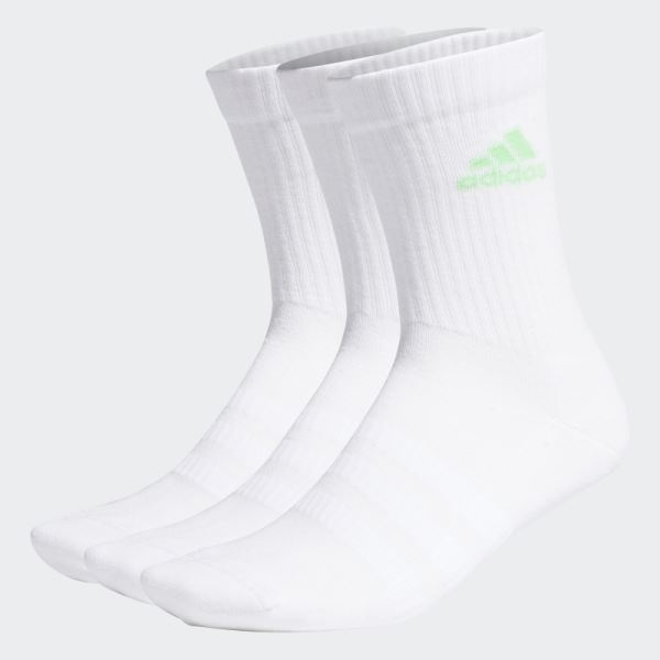 Adidas White CUSHIONED CREW SOCKS