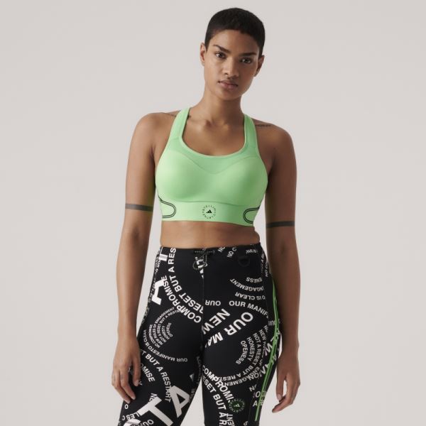 Adidas by Stella McCartney TruePace High Support Sports Bra Hot Flash Green