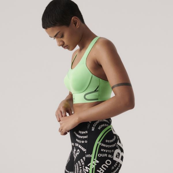 Flash Green Adidas by Stella McCartney TruePace High Support Sports Bra Fashion