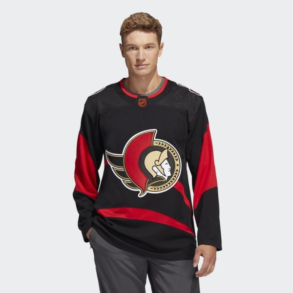 Senators Authentic Reverse Retro Wordmark Jersey Black Adidas