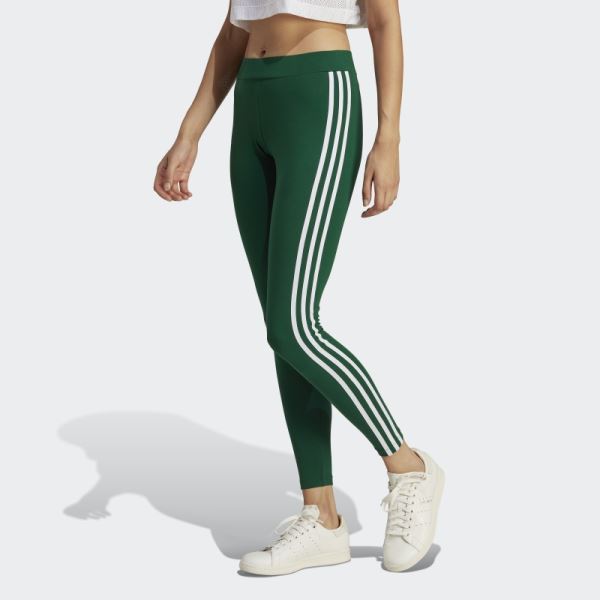 Adicolor Classics 3-Stripes Leggings Dark Green Adidas