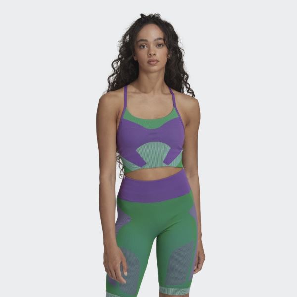 Purple Adidas by Stella McCartney TrueStrength Yoga Knit Light-Support Bra